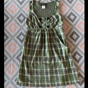A List by Wrapper Green Plaid Dress
